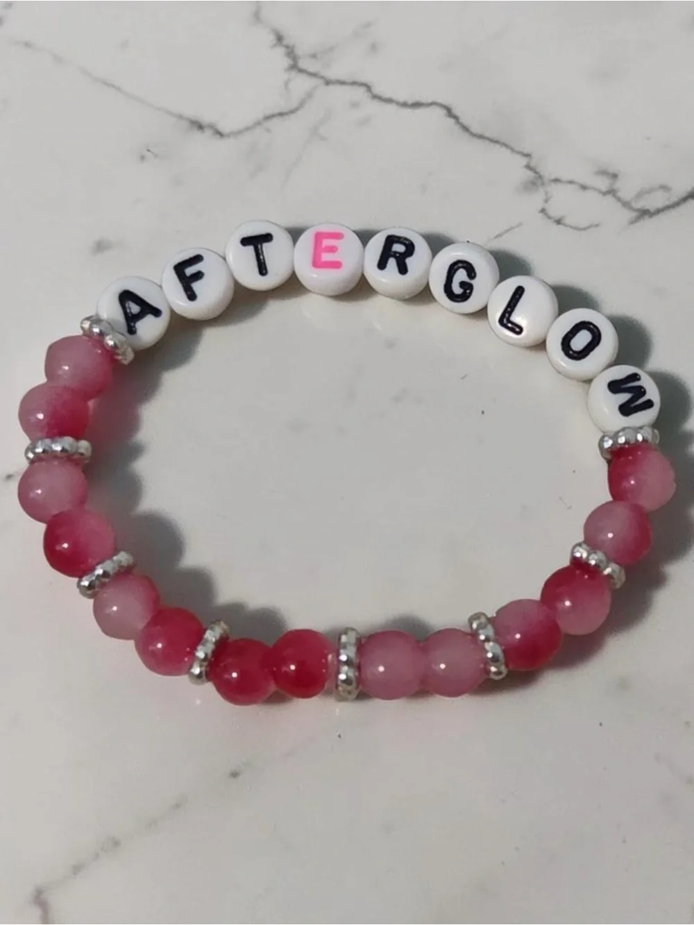 Midnight till morning Afterglow Pink Beaded Stretch Bracelet new